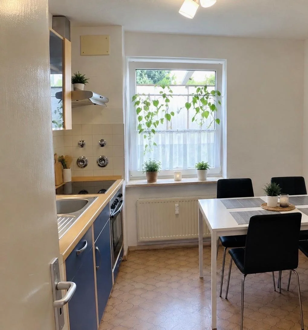 Bahar Abraham Immobilien, 2-Zimmer-Wohnung Bebra, Küche mit Essbereich